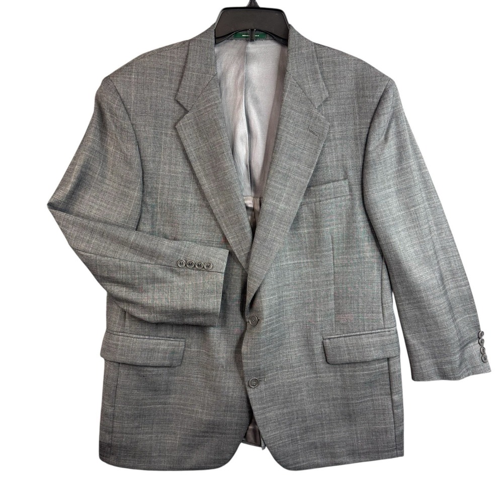 Kingsridge Men's Blazer 42S Gray 100% Worsted Wool Sport Coat